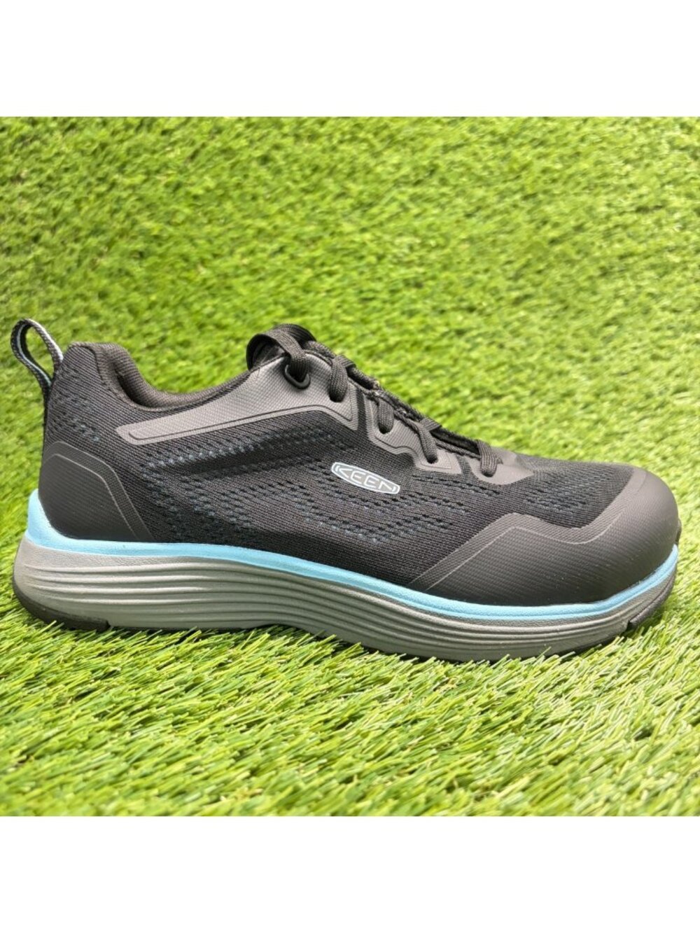 Keen Utility Sparta II Womens Size 8 Black Blue Aluminum Toe Safety Work Shoes